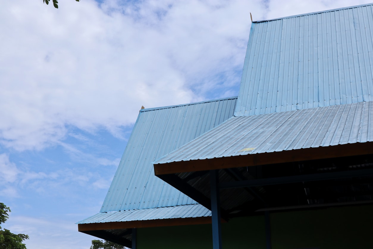 sloped metal commercial roof